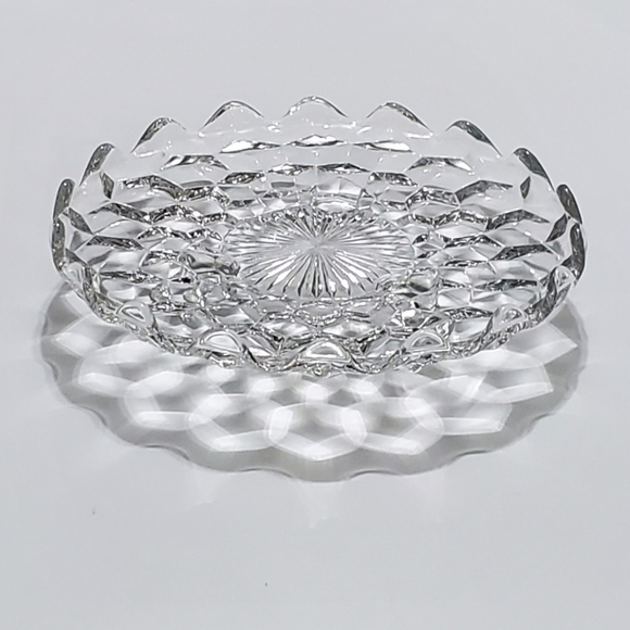 Fostoria American 3 Toed Tidbit 7 1/4" Sparkling Cubist Server - Picture 8 of 15